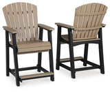Boca Trail - Black / Driftwood - Barstool (Set of 2)