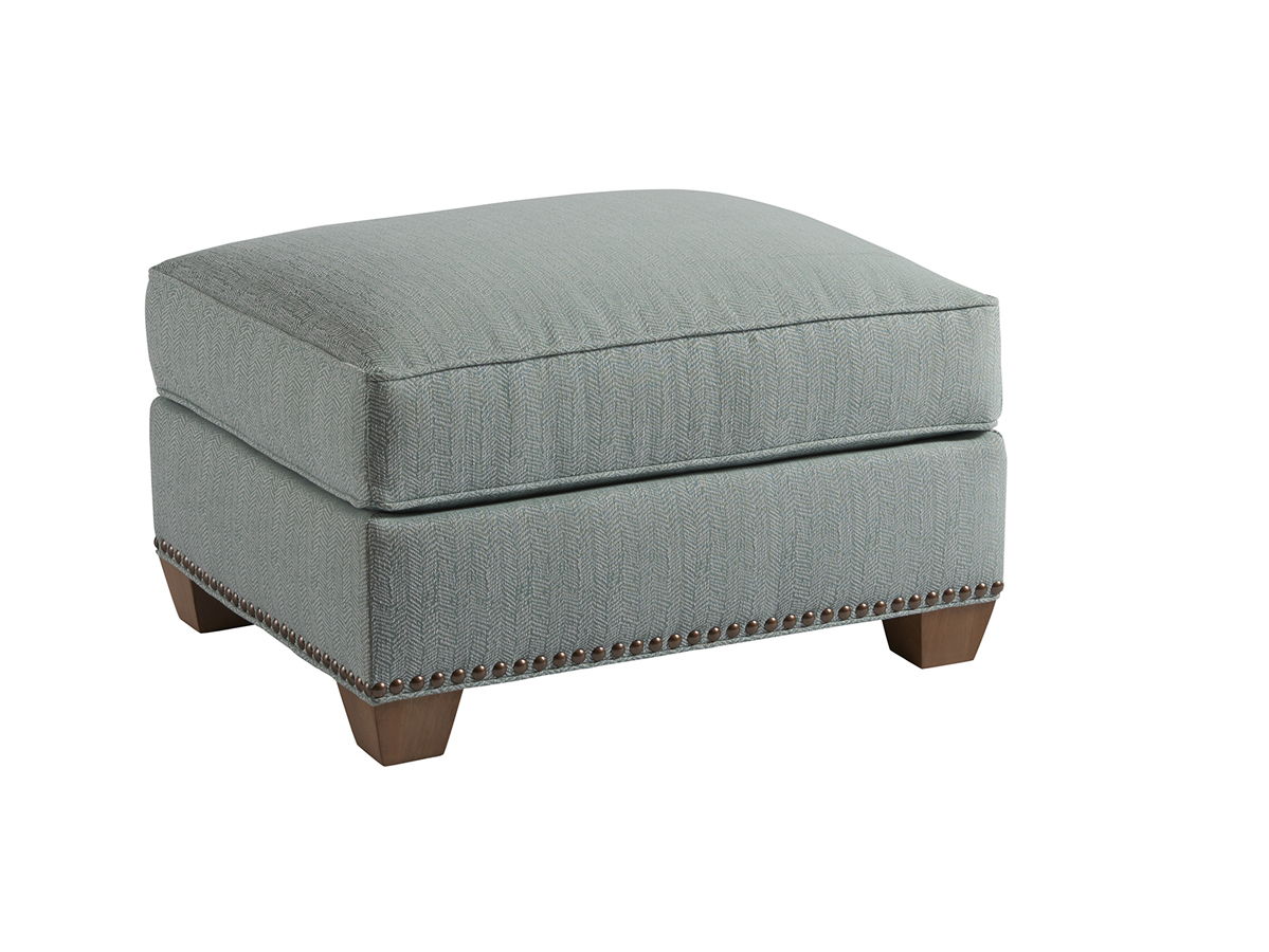 Barclay Butera Upholstery - Morgan Ottoman - Light Blue