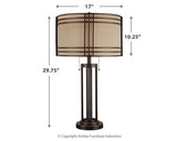 Hanswell - Metal Table Lamp  - Dark Brown