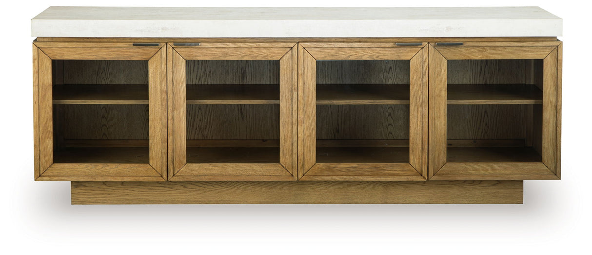 Adanworth - Accent Cabinet - Light Brown / Gray