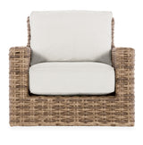 Havana - Swivel Club Glider With Self Welt - Canvas Flax