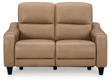 Mosswell - Power Reclining Loveseat With Adj Headrest - Toffee