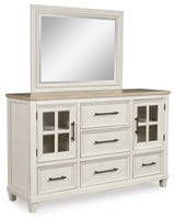 Shaybrock - Dresser And Mirror - Antique White / Brown