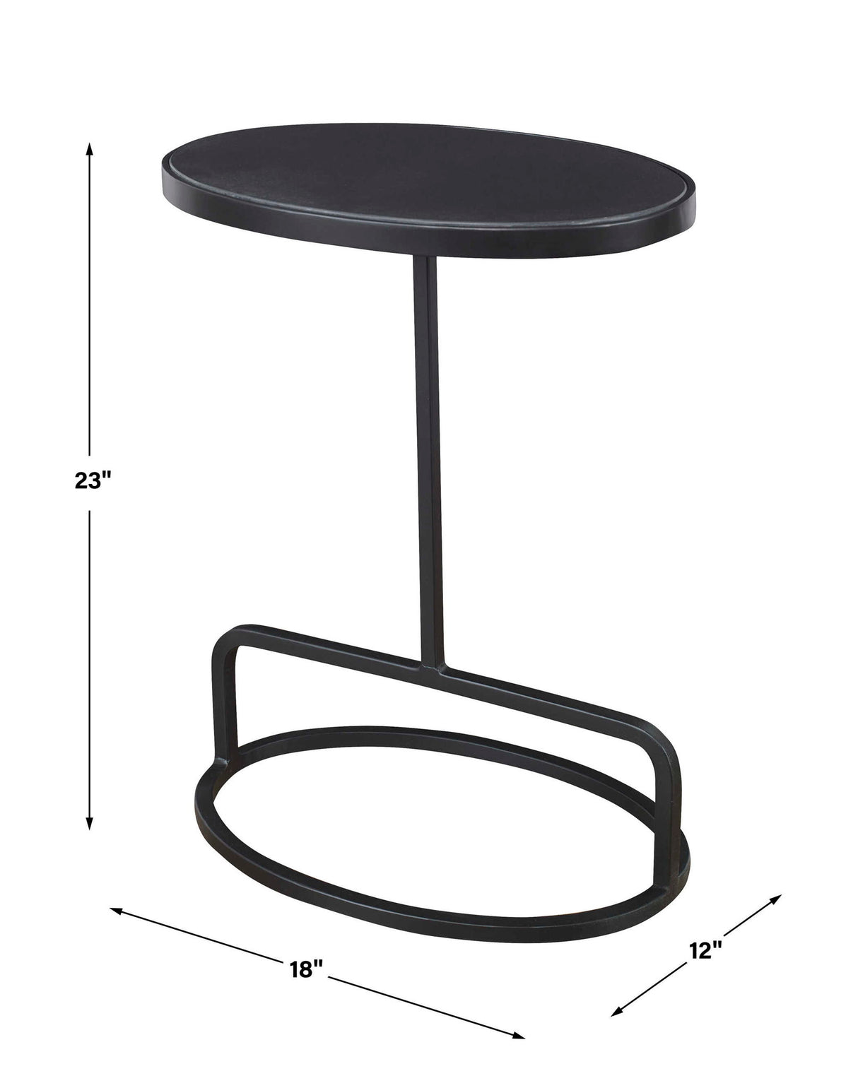 Jessenia - Marble Accent Table - Black