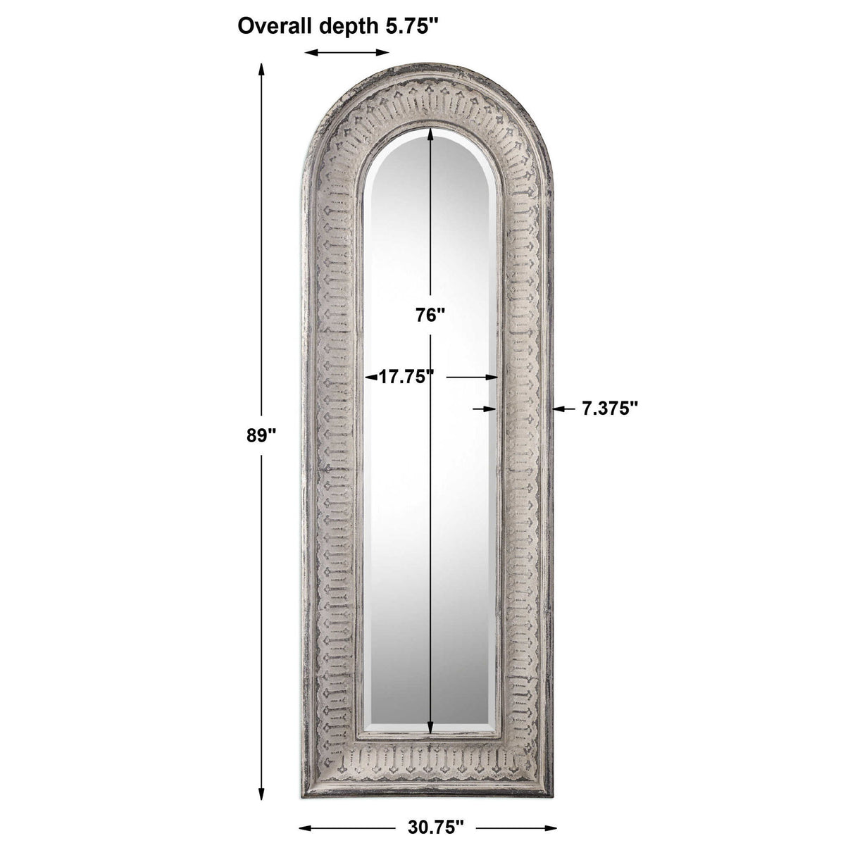 Argenton - Arch Mirror - Aged Gray