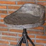 Kairu - Wooden Bar Stool - Gray, Dark