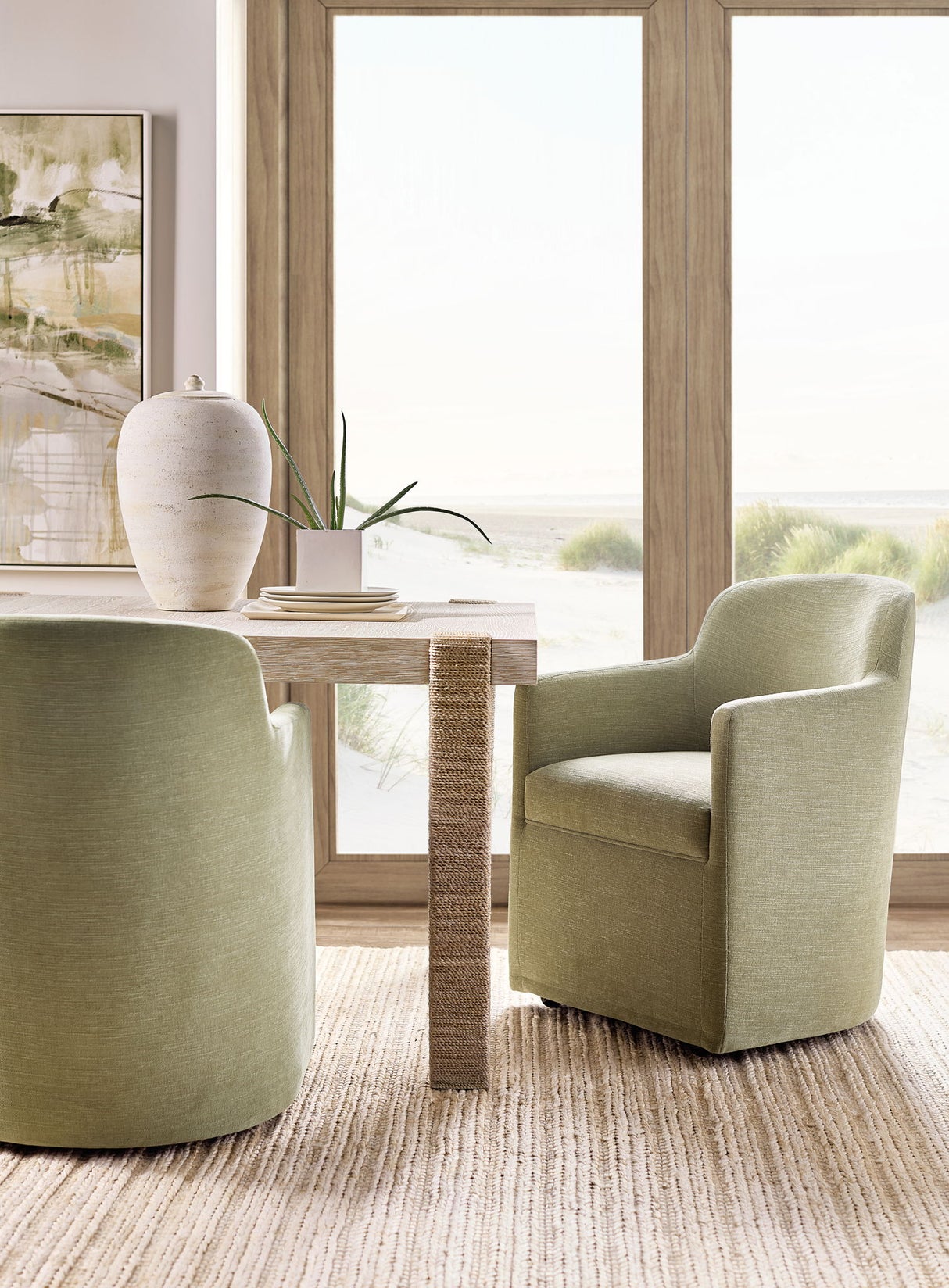 Commerce And Market - Seaside Rectangle Dining Table With 1-22" Leaf - Beige