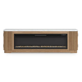 Camdill - 80" TV Stand With Electric Fireplace - Light Brown