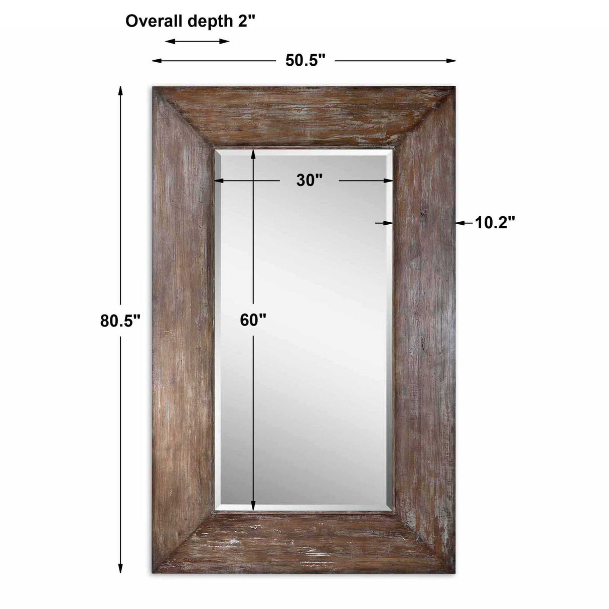 Langford - Large Wood Mirror - Brown, Dark