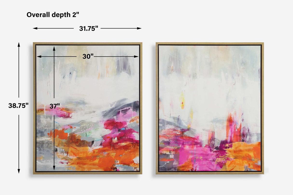 Color Theory - Framed Abstract Art (Set of 2) - Pink
