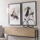 Burgundy Interjection - Abstract Prints, Set Of 2 - Brown, Dark