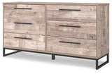 Neilsville - Six Drawer Dresser - Vinyl-Wrapped - Whitewash