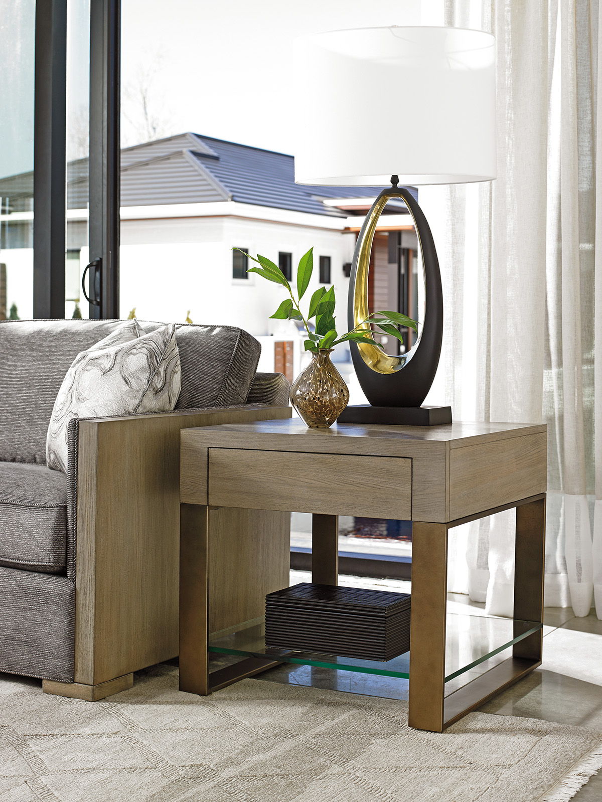 Shadow Play - Empire Square End Table - Light Brown