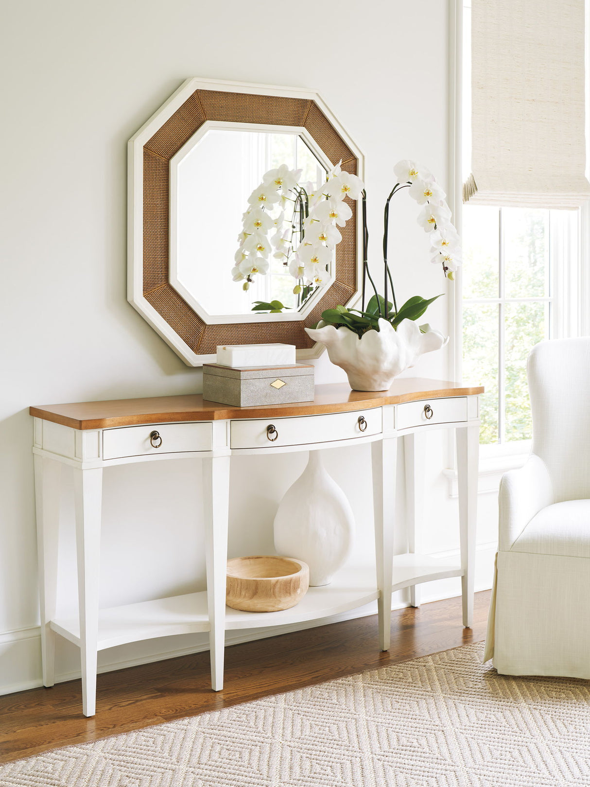 Laguna - Wood Thalia Octagonal Mirror - Light Brown