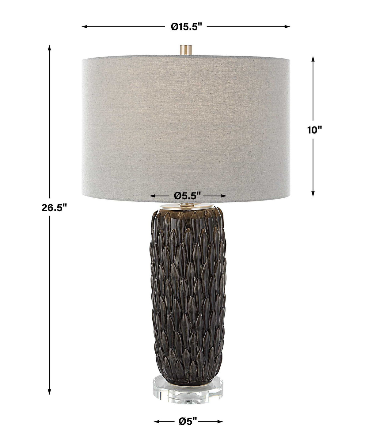 Nettle - Textured Table Lamp - Gray, Dark