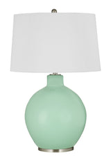 Aruba - Table Lamp - Pastel Mint Green / Silver Detailing