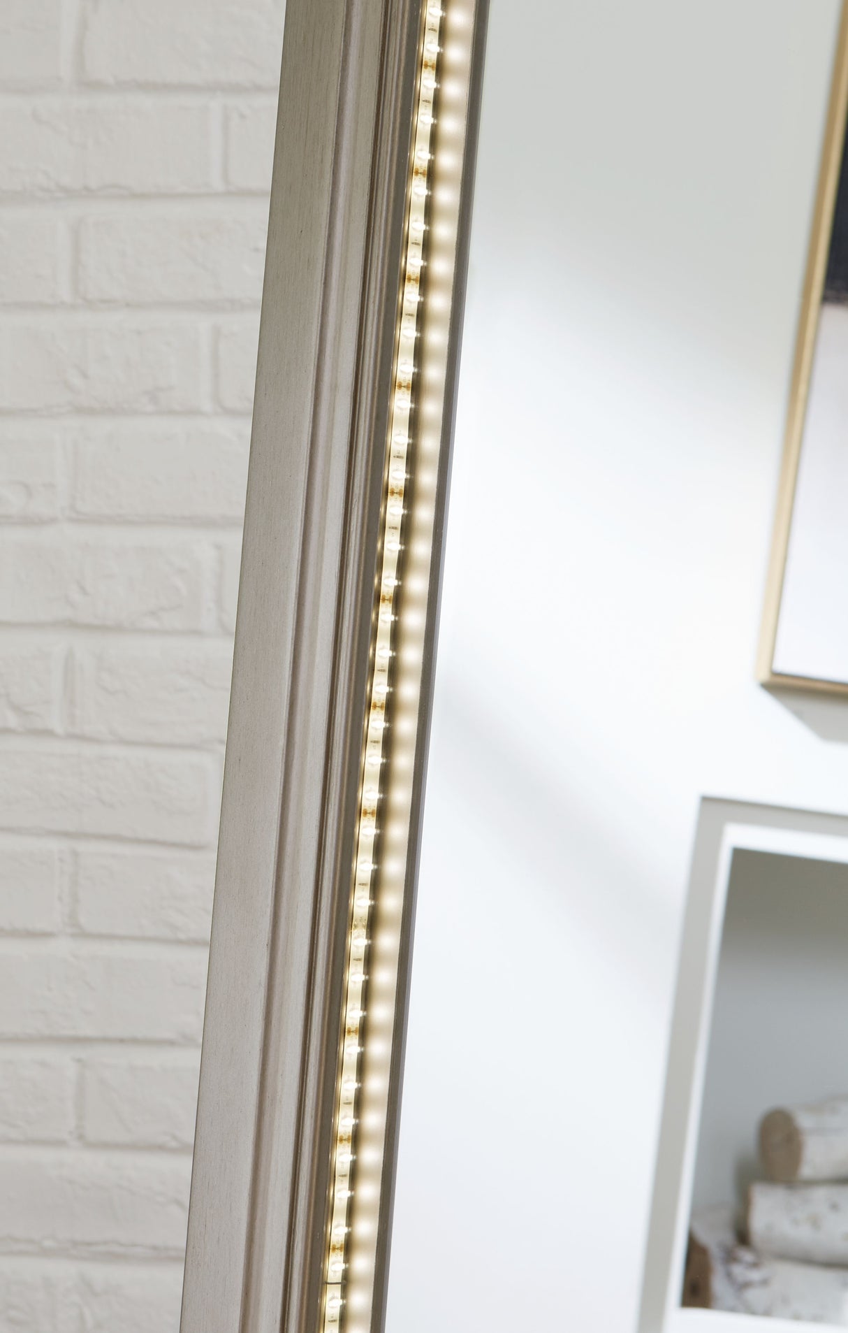 Evesen - Champagne - Floor Standing Mirror/Storage