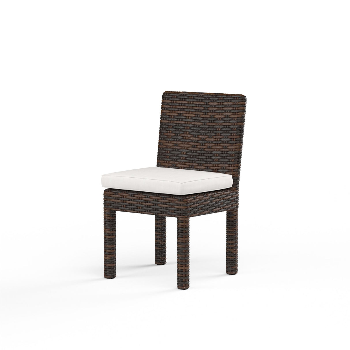 Montecito - Armless Dining Chair, With Self Welt - Canvas Flax / Dark Brown