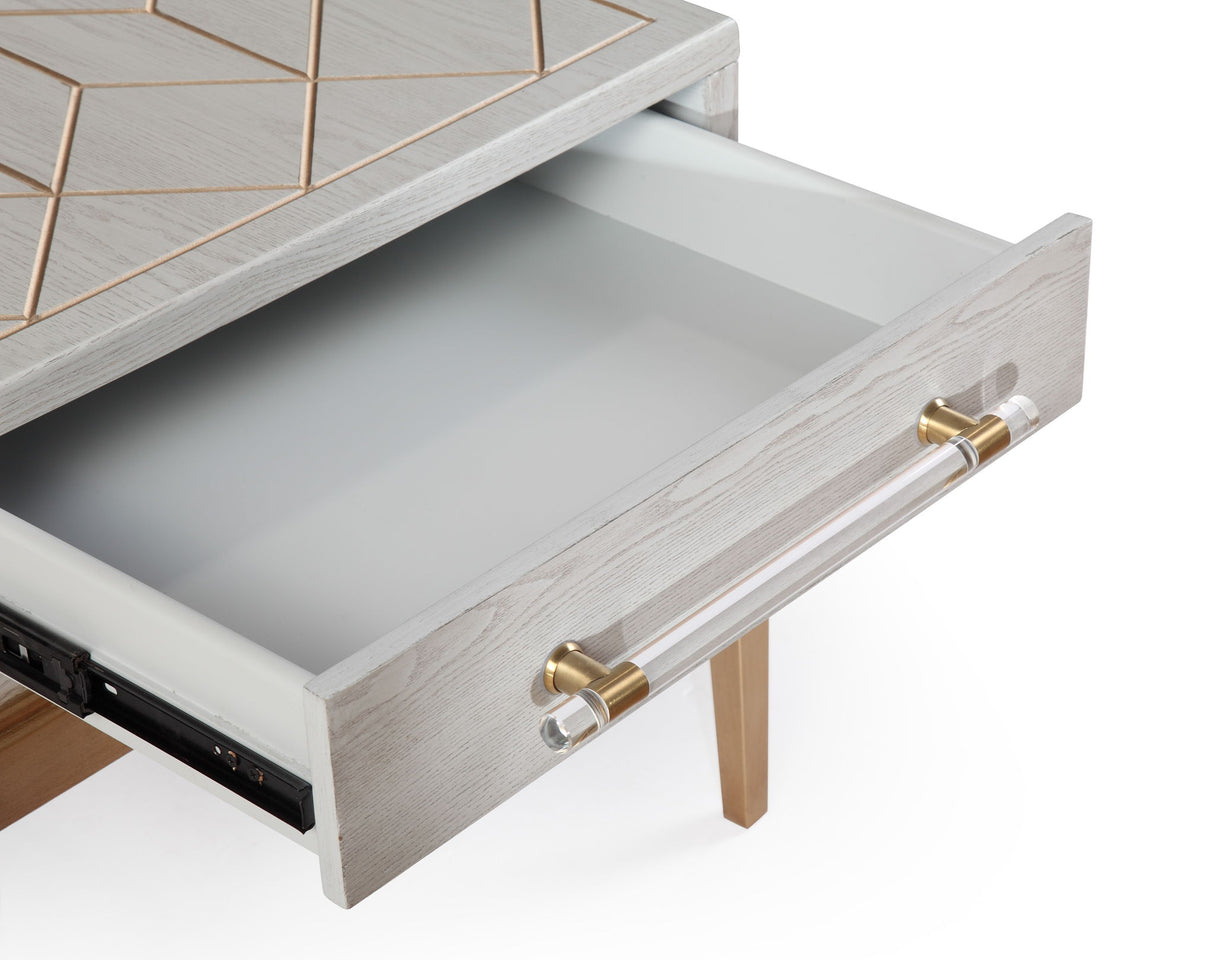 Perrine - Rectangle End Table - Silver