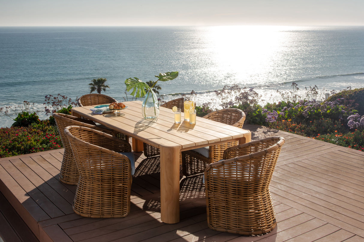 Natural Teak - 96" Dining Table - Light Brown