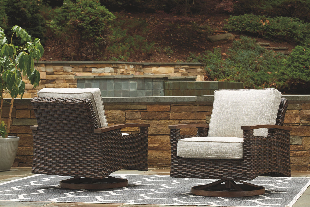 Chatham Railroad  - Medium Brown - 5 Pc. - Conversation Set with 4 Swivel Lounge Chairs