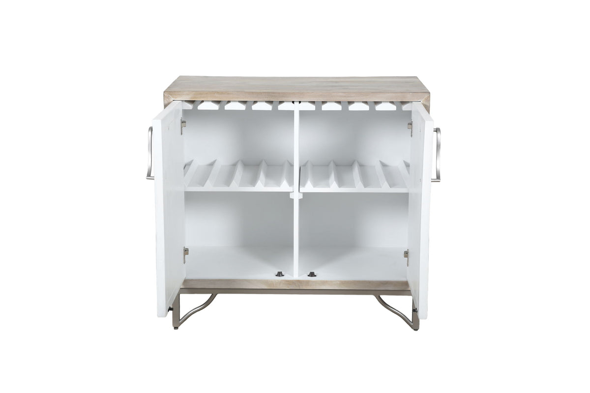 Leia - Bar Cabinet - White Mango / Ivory Bone / Gray