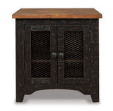 Valebeck - Rectangular End Table - Black / Brown