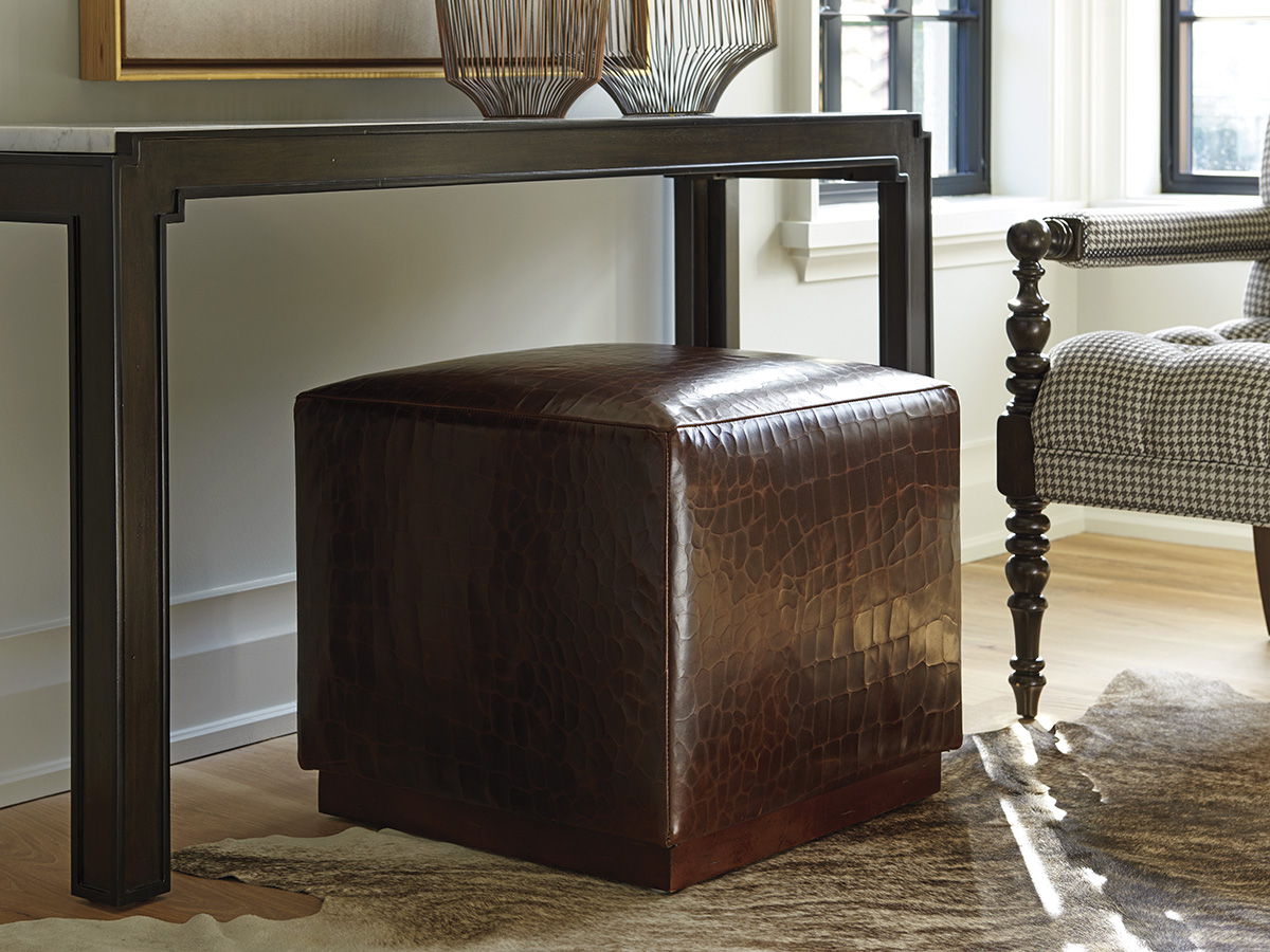Barclay Butera Upholstery - Colby Leather Ottoman