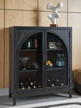 Armenleigh - Black / Brown - Bar Cabinet