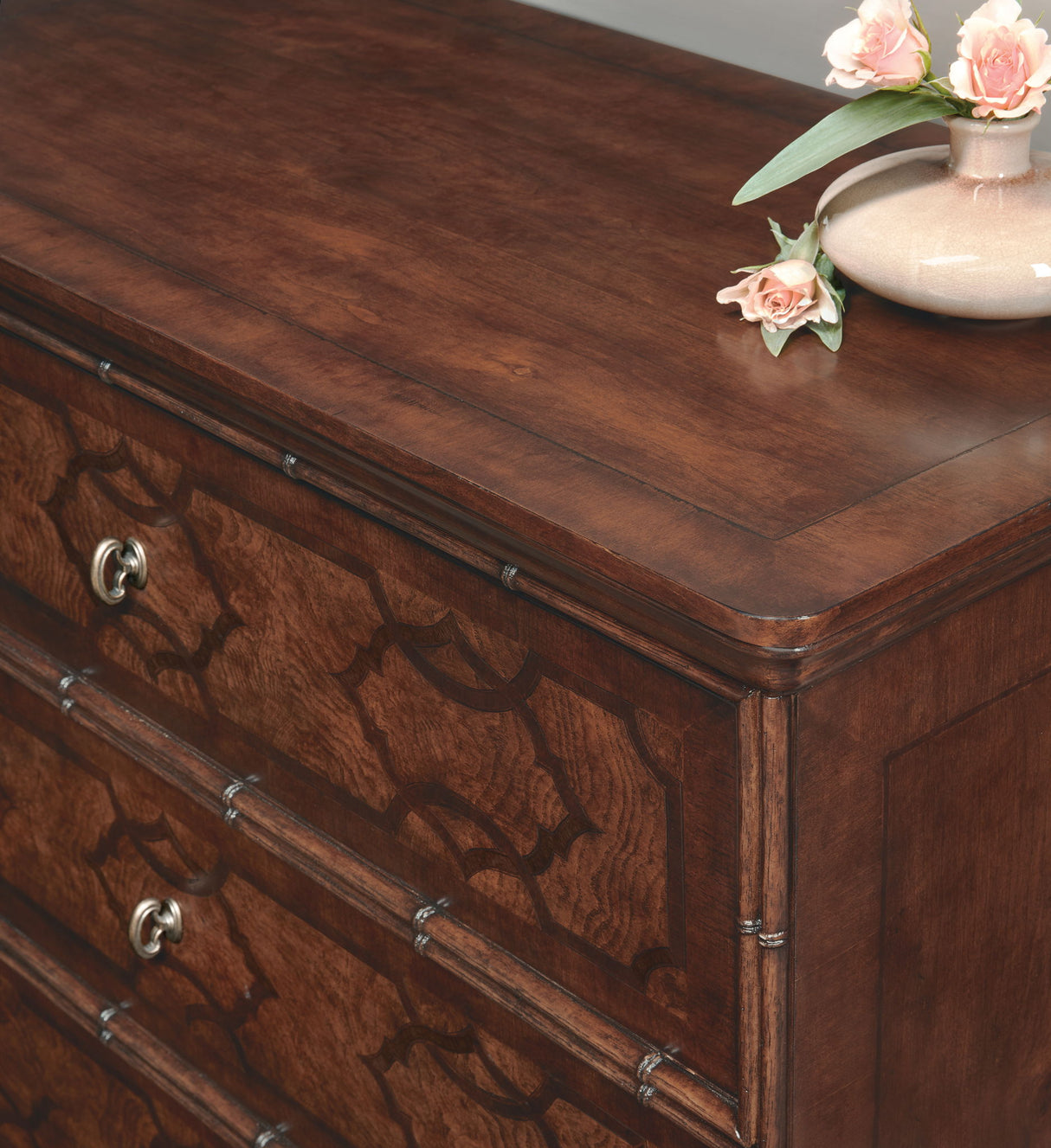 Charleston - Three-Drawer Wood Nightstand - Dark Brown