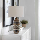 Roan - Artisian Table Lamp - Brown, Dark