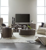 Melange - Storia Round End Table - Dark Gray