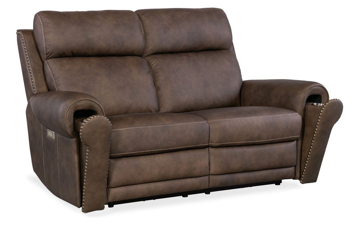 SS - Duncan Power Loveseat With Power Headrest & Lumbar - Dark Brown