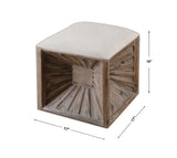 Jia - Wooden Ottoman - Light Brown