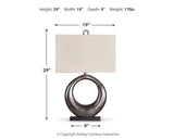 Saria - Metal Table Lamp  - Antique Silver Finish