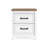 Kerisden - Two Drawer Night Stand - White / Brown