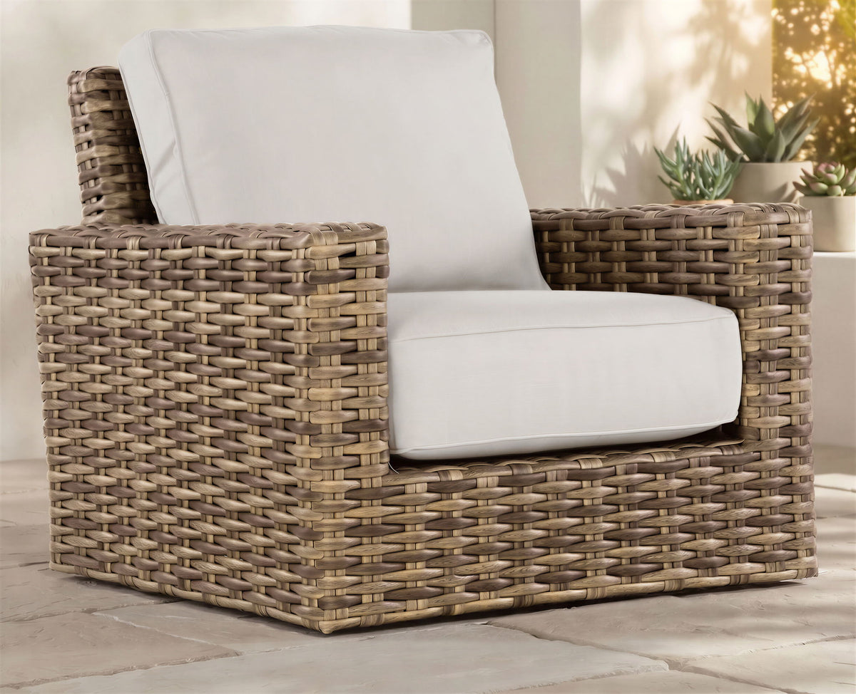 Havana - Swivel Club Glider With Self Welt - Canvas Flax
