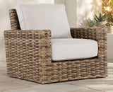 Havana - Swivel Club Glider With Self Welt - Canvas Flax