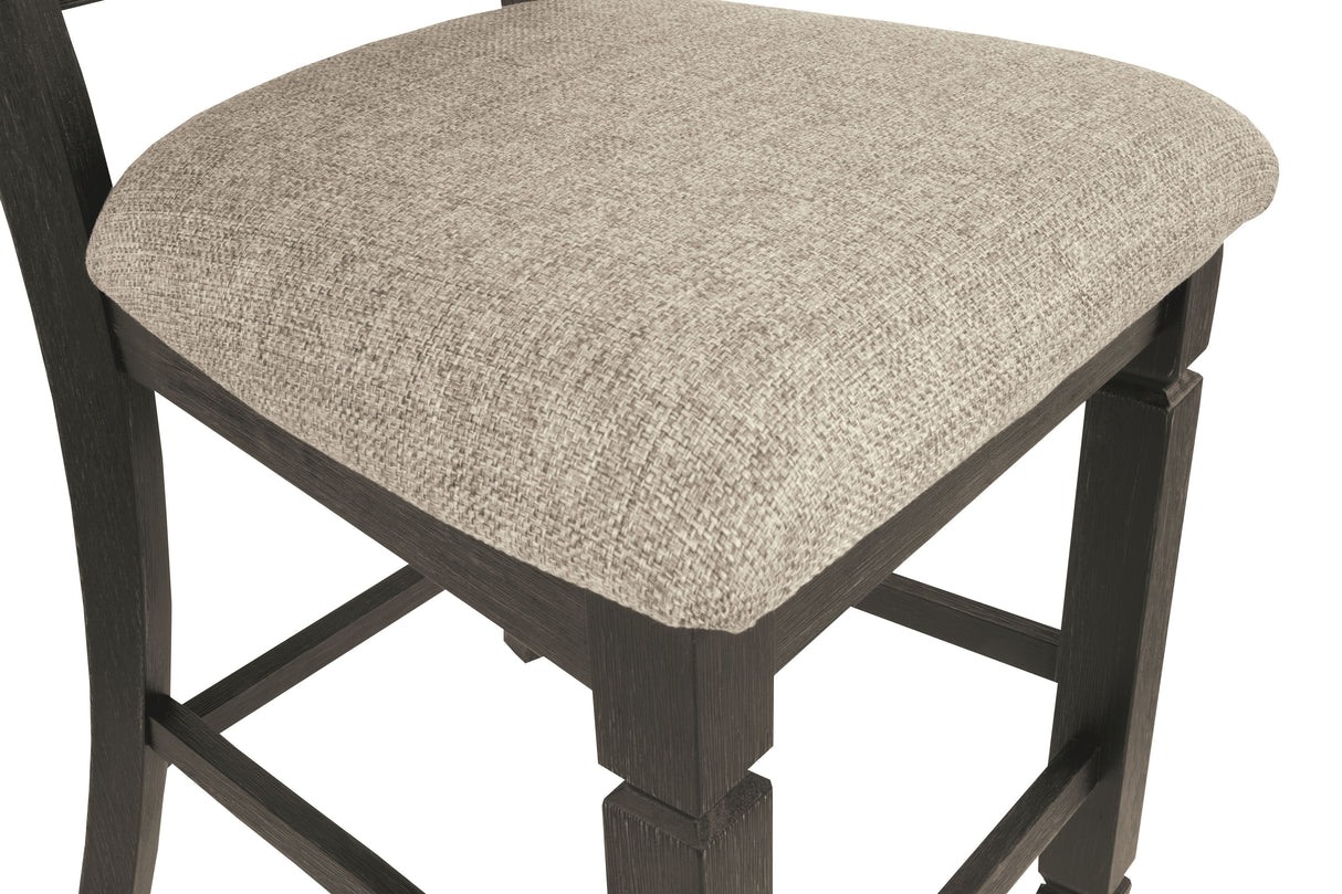 Tyler - Black / Grayish Brown - Upholstered Barstool (Set of 2)