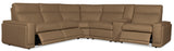MS - Simone Six-Piece Power Reclining Sectional - Dark Brown