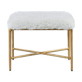 Charmed - Sheepskin Small Bench - White