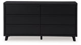 Danziar - Six Drawer Dresser - Black
