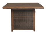 Paradise Trail - Medium Brown - Square Bar Table w/Fire Pit
