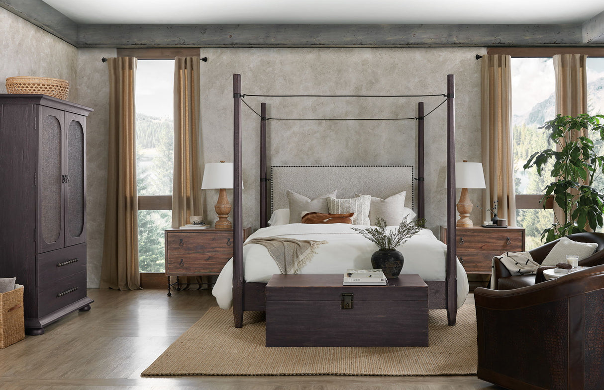 Big Sky - California King Poster Bed With Canopy - Black