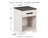 Shawburn - One Drawer Night Stand - Whitewash / Charcoal Gray