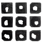 Bahati - Ebony Wood Wall Art, Set Of 9 - Black