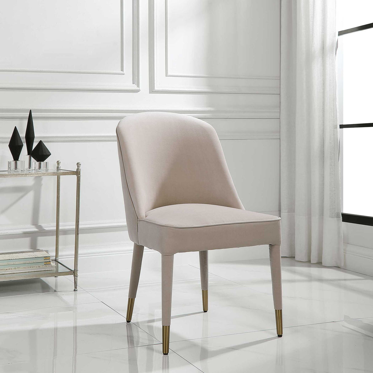 Brie - Armless Chair, Set Of 2 - Champagne