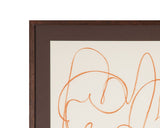 Meandering Lines VI Framed Print - Cream