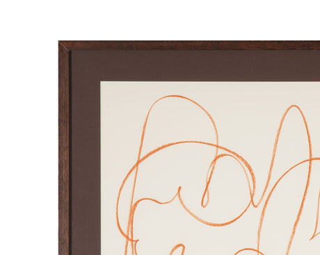 Meandering Lines VI Framed Print - Cream