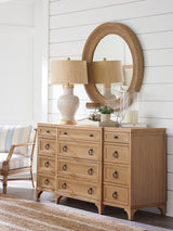 Newport - La Jolla Woven Round Mirror - Light Brown